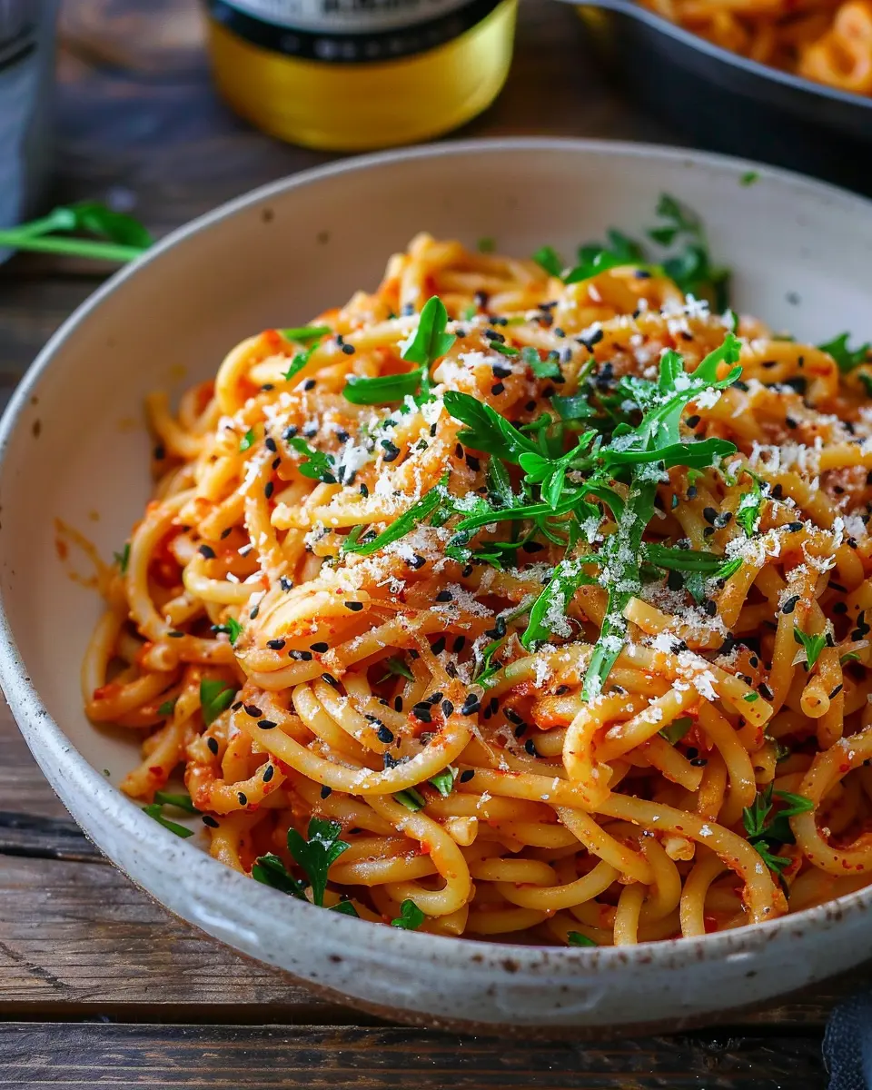 Creamy Gochujang Pasta: The Best Indulgent Twist with Turkey Bacon