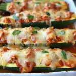 Chicken Parmesan Stuffed Zucchini Boats