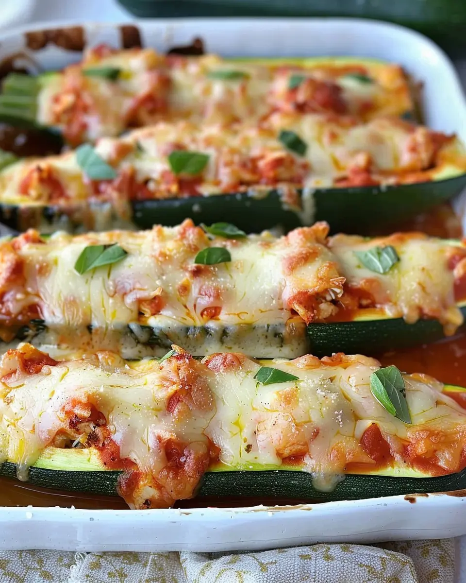 Chicken Parmesan Stuffed Zucchini Boats: Easy and Delicious Recipe