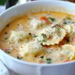 Creamy Tuscan Ravioli Soup