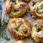 Spinach and Artichoke Stuffed Soft Pretzels
