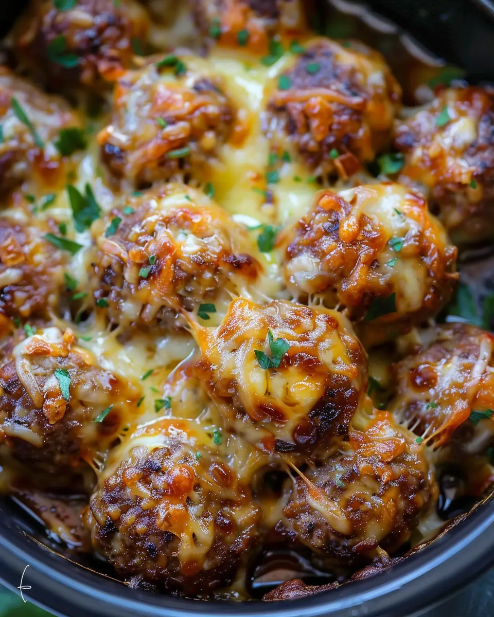 Crock Pot French Onion Meatballs: Juicy Turkey Bacon Delight