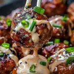 Korean BBQ Meatballs with Spicy Mayo Dip