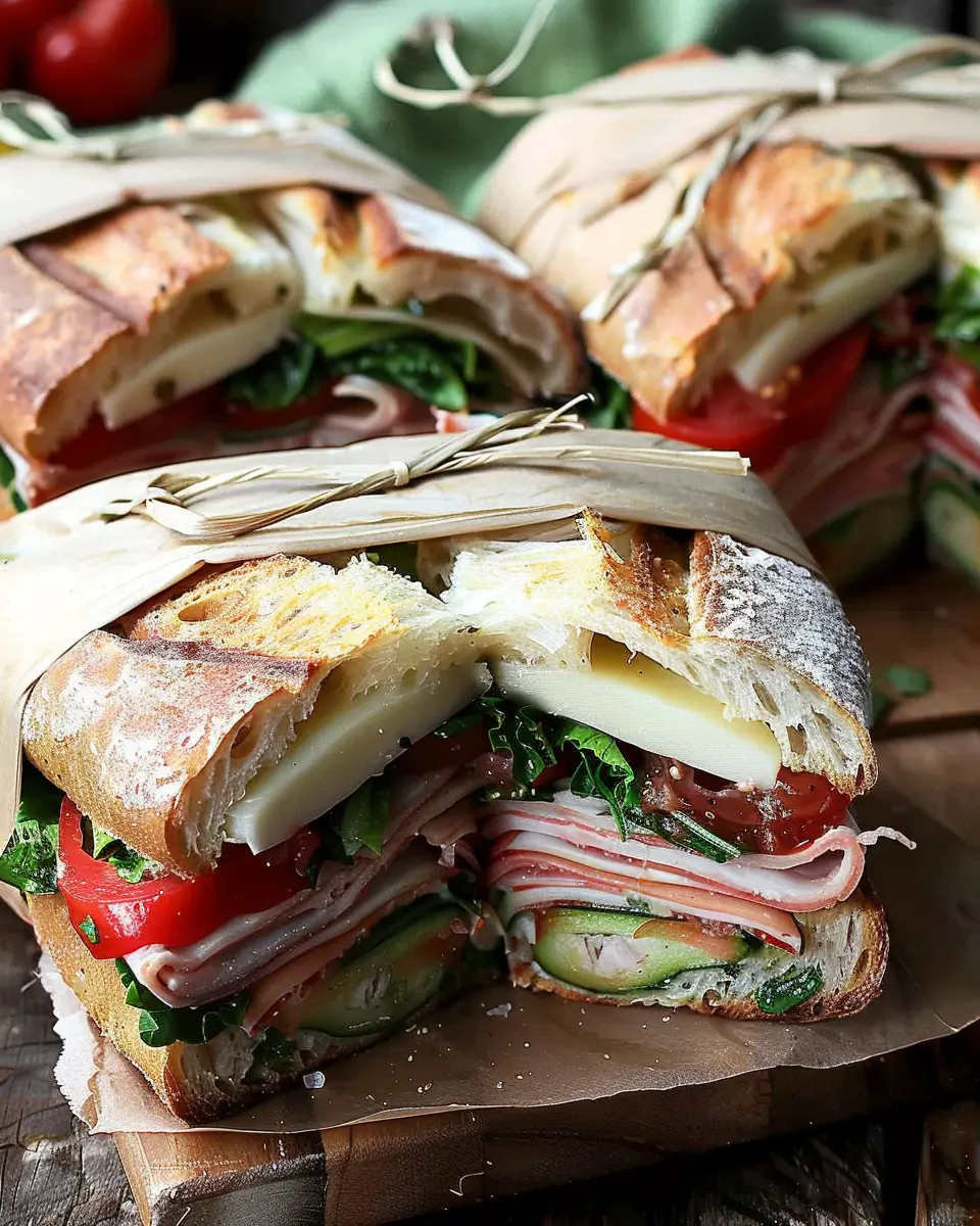 Pressed Italian Picnic Sandwiches: Easy Recipe with Turkey Bacon and Chicken Ham