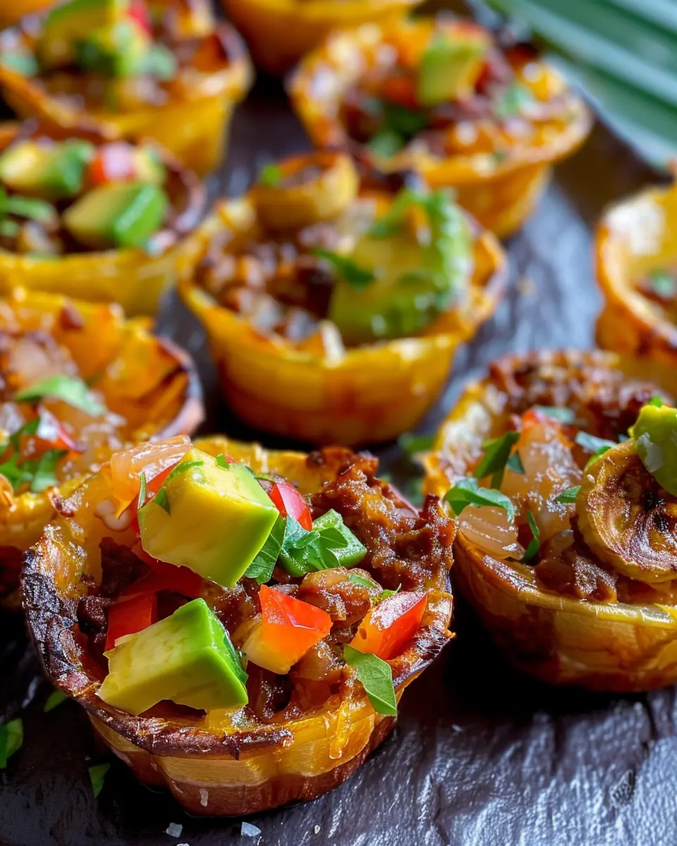 Stuffed plantain cups: Easy turkey bacon and chicken ham delight