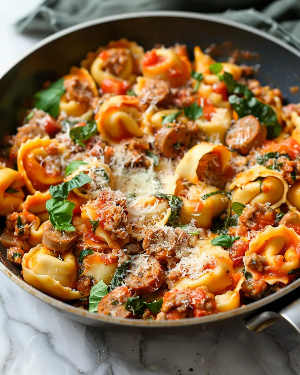 One Pan Tortellini with Sausage: Easy Weeknight Comfort Meal