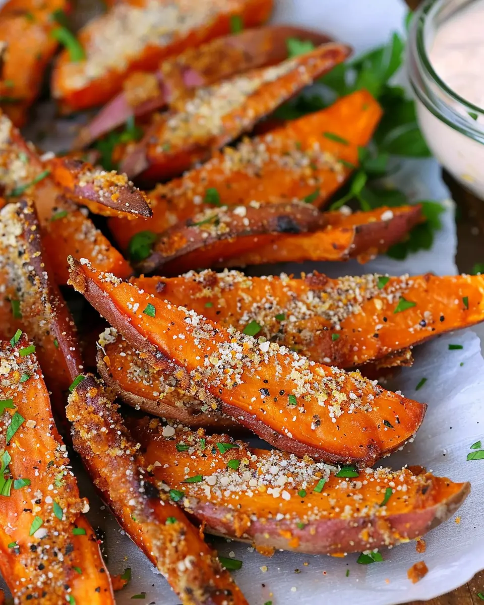 Garlic Parmesan Sweet Potato Wedges: The Best Crispy Delight