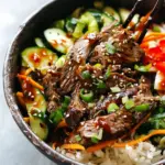 Korean BBQ Steak Bowls with Spicy Sesame Dressing